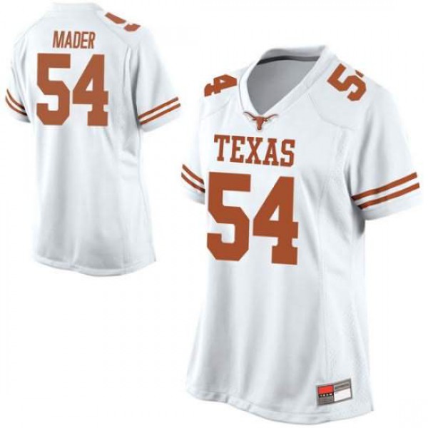 Womens University of Texas #54 Justin Mader Game Stitch Jersey White